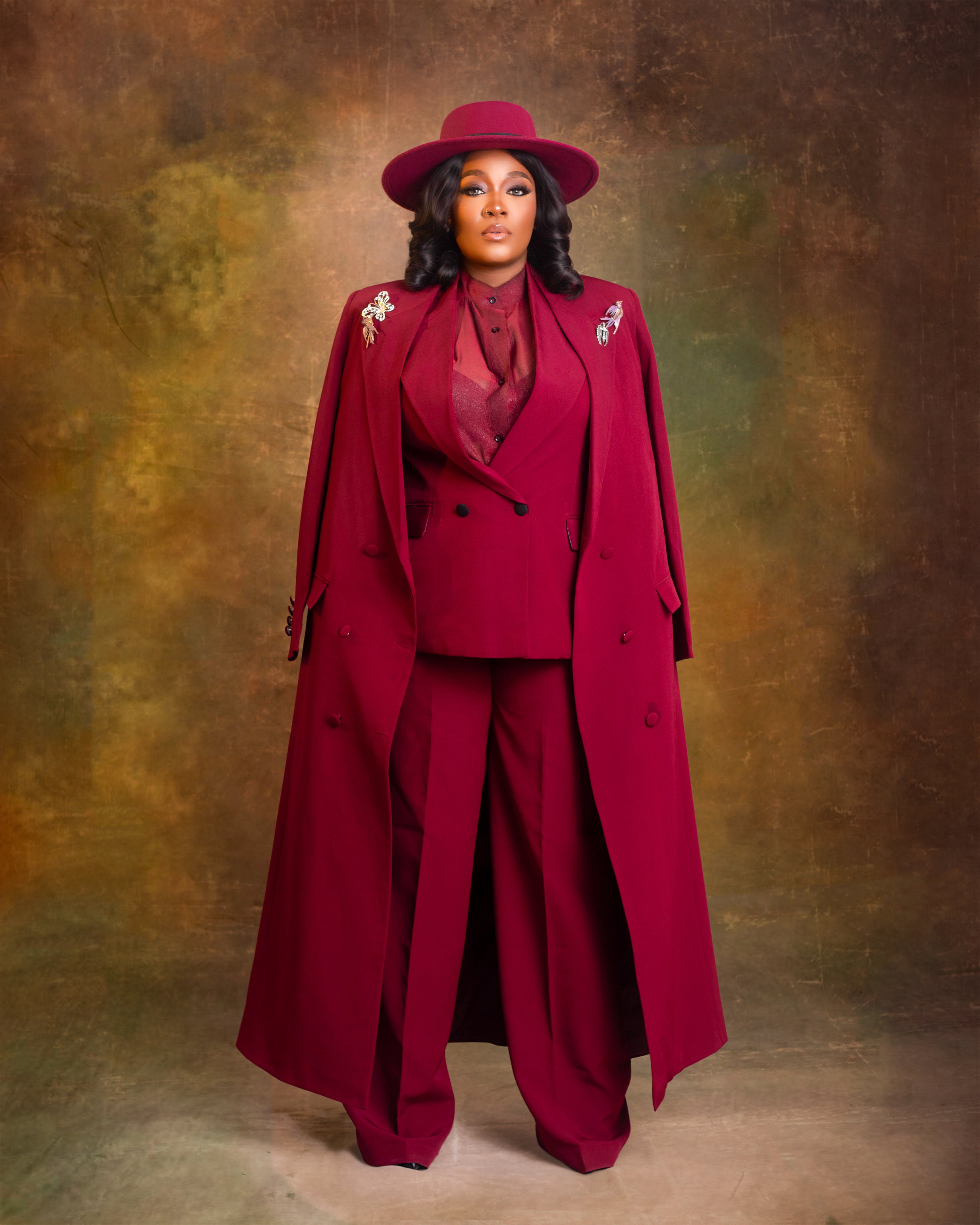 Shayan Longline Burgundy Coat – Luxury Tailored Women’s Statement Coat | Nonnistics