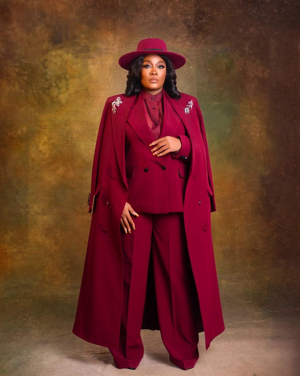 Shayan Longline Burgundy Coat – Luxury Tailored Women’s Statement Coat | Nonnistics