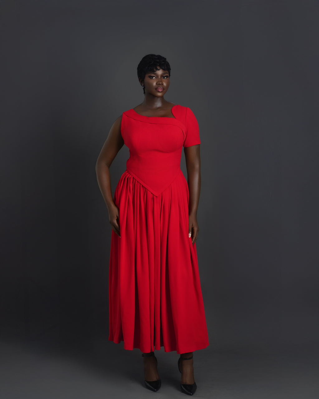 Valencia Midi Dress – Elegant Structured Occasion Dress | Nonnistics