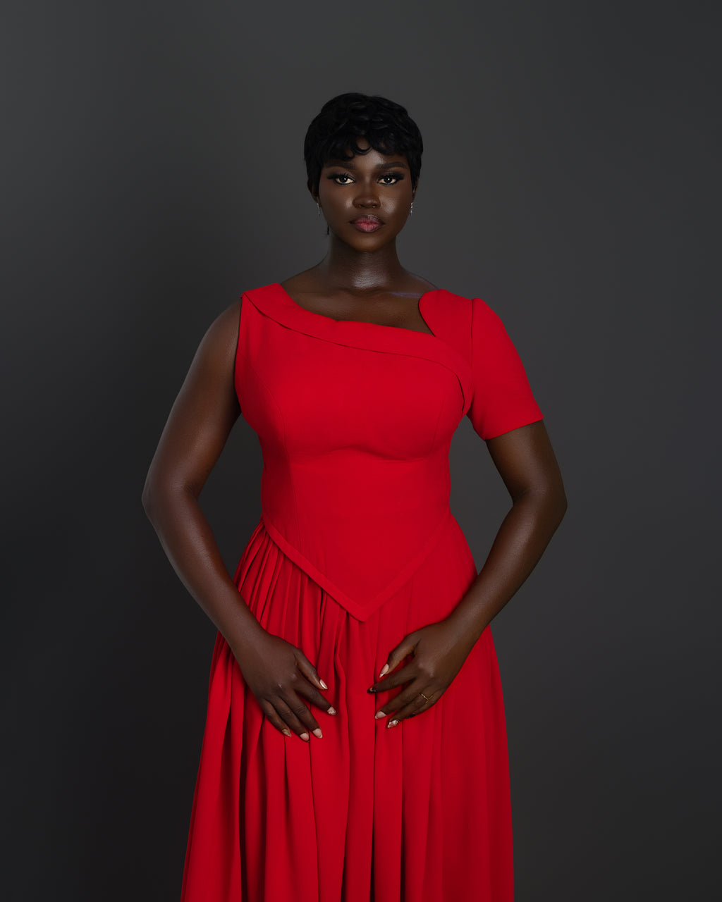 Valencia Midi Dress – Elegant Structured Occasion Dress | Nonnistics