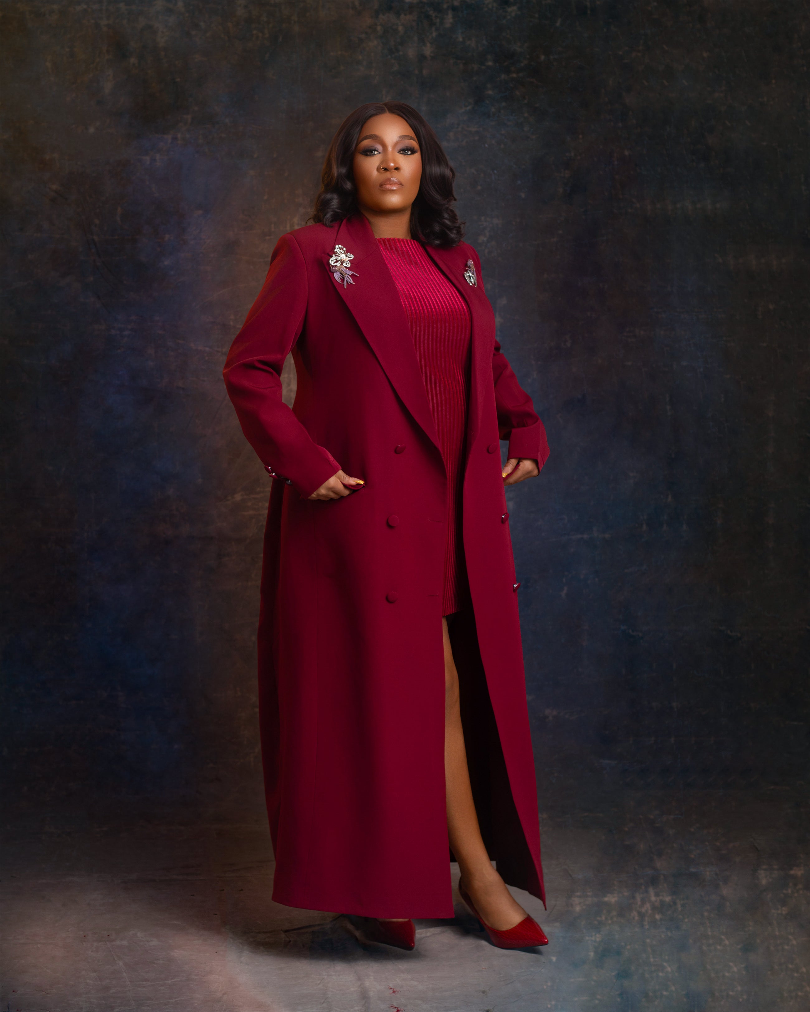 Shayan Longline Burgundy Coat – Luxury Tailored Women’s Statement Coat | Nonnistics