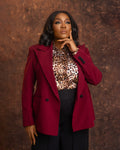 Commandé Burgundy Blazer – Structured Double-Breasted Women’s Power Blazer | Nonnistics
