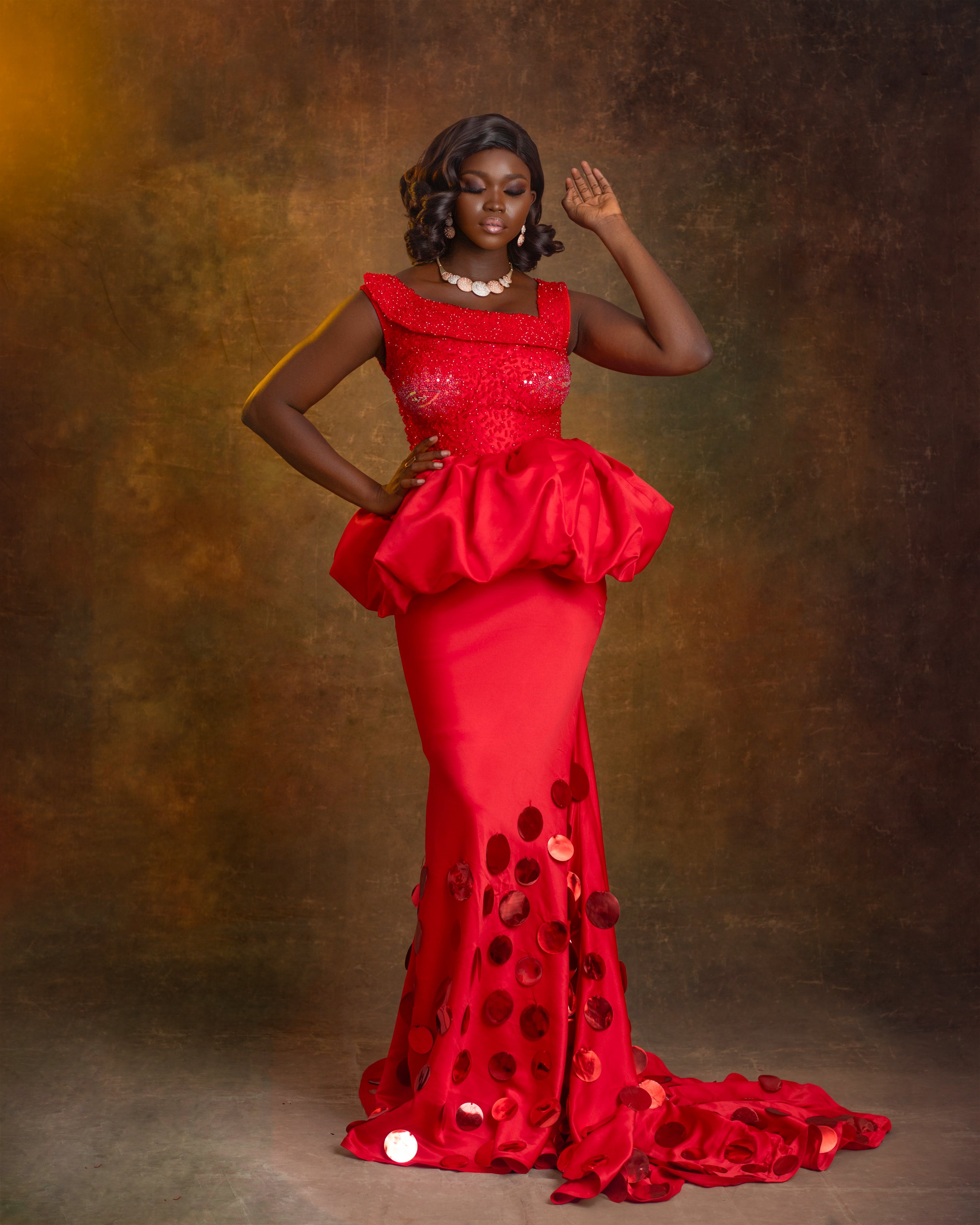 Valeria | Scarlet Red Couture Gown
