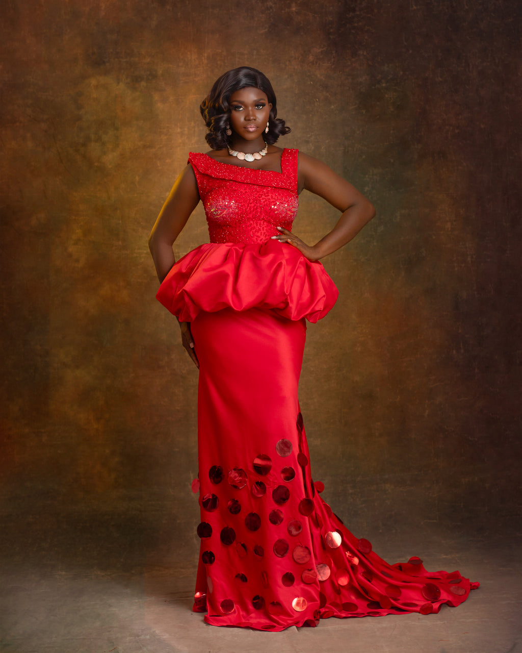 Valeria | Scarlet Red Couture Gown