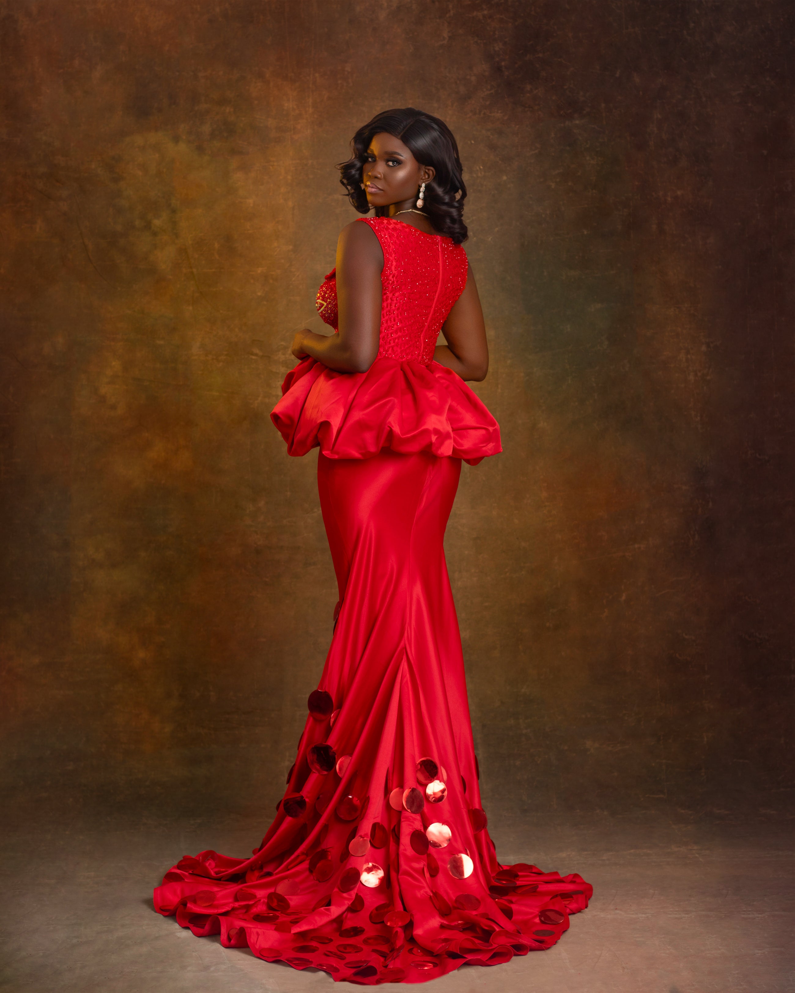 Valeria | Scarlet Red Couture Gown