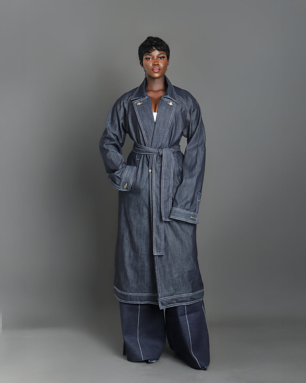 Women Renegade Denim Trench Jacket| Luxury Ready-To-Wear by Nonnistics