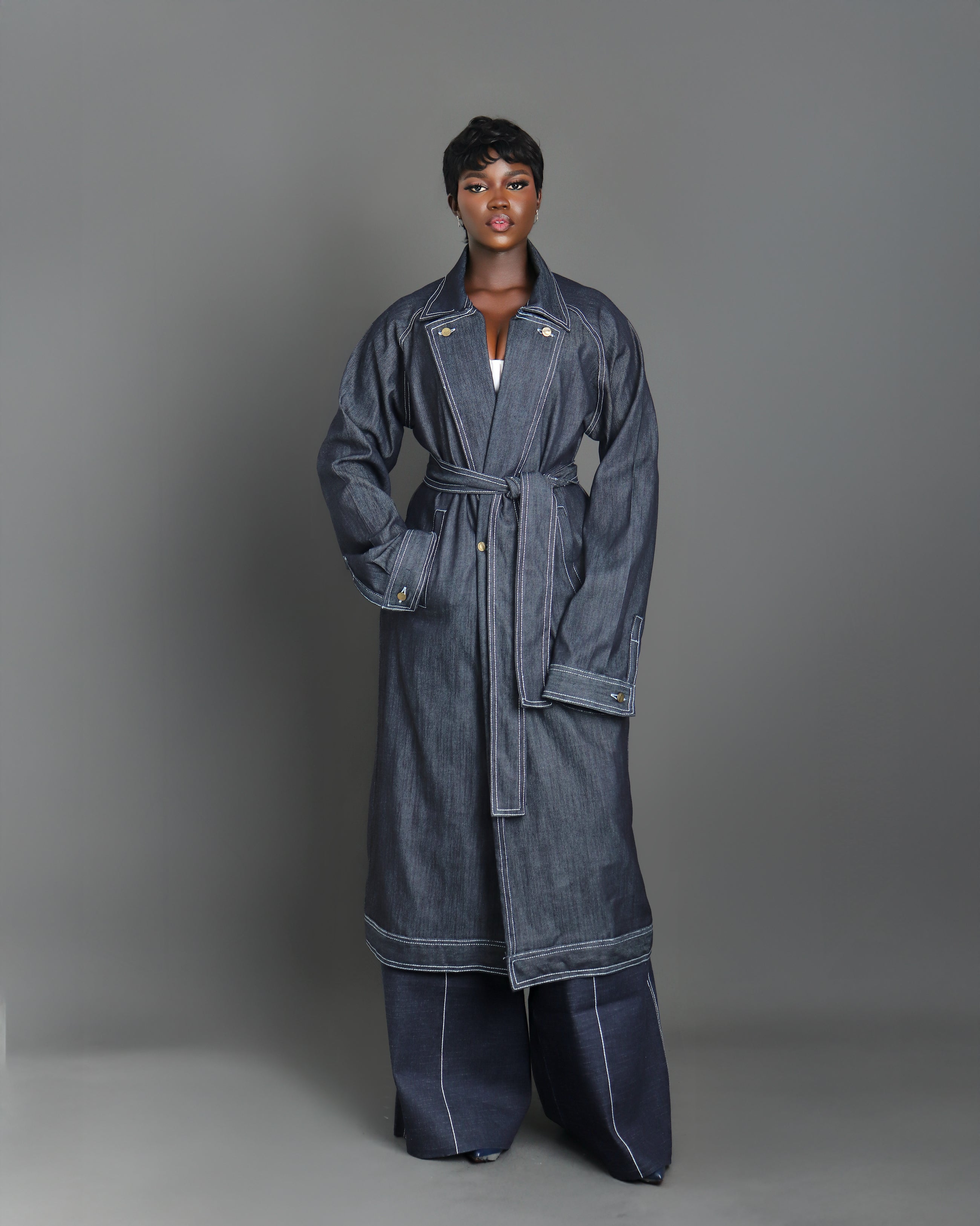 Women Renegade Denim Trench Jacket| Luxury Ready-To-Wear by Nonnistics