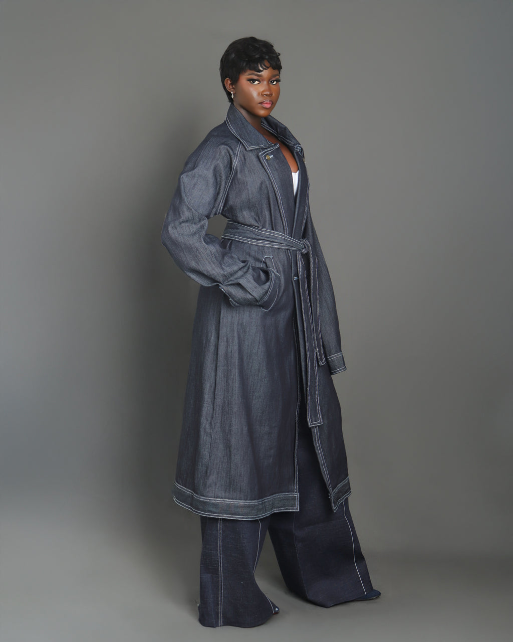 Women Renegade Denim Trench Jacket| Luxury Ready-To-Wear by Nonnistics
