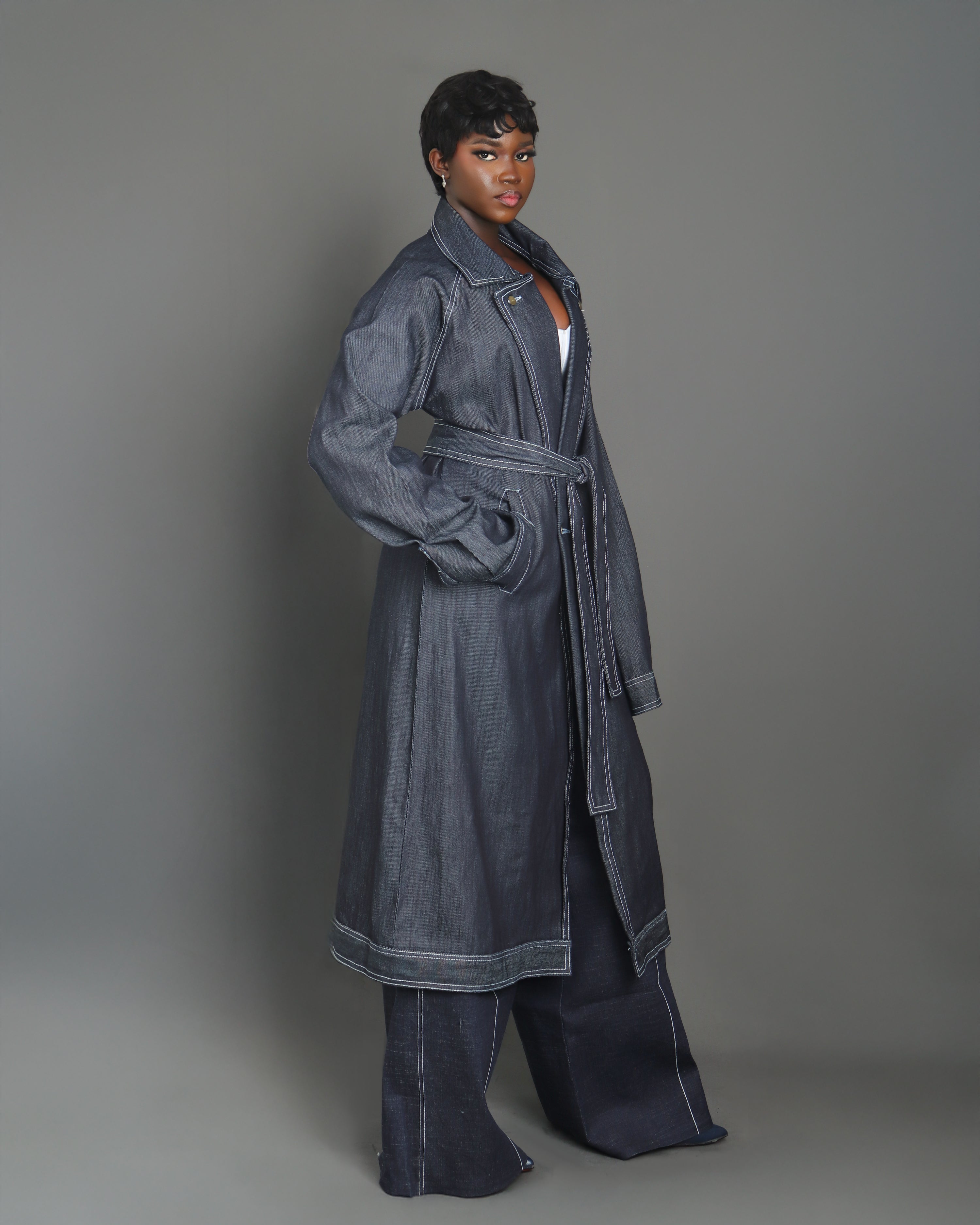 Women Renegade Denim Trench Jacket| Luxury Ready-To-Wear by Nonnistics