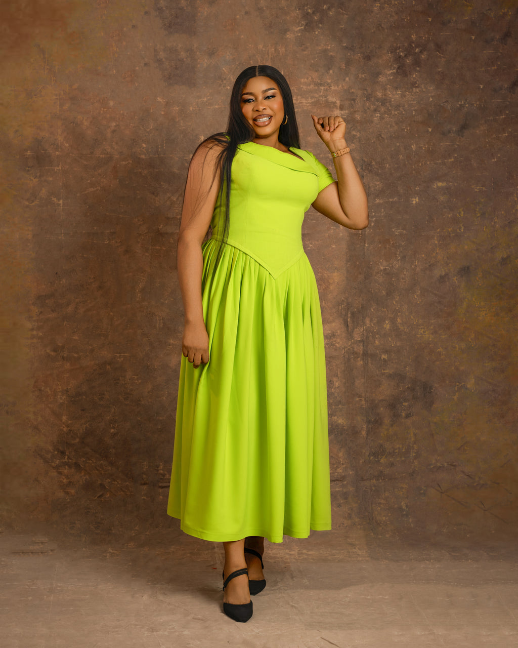 Valencia Midi Dress – Elegant Structured Occasion Dress | Nonnistics