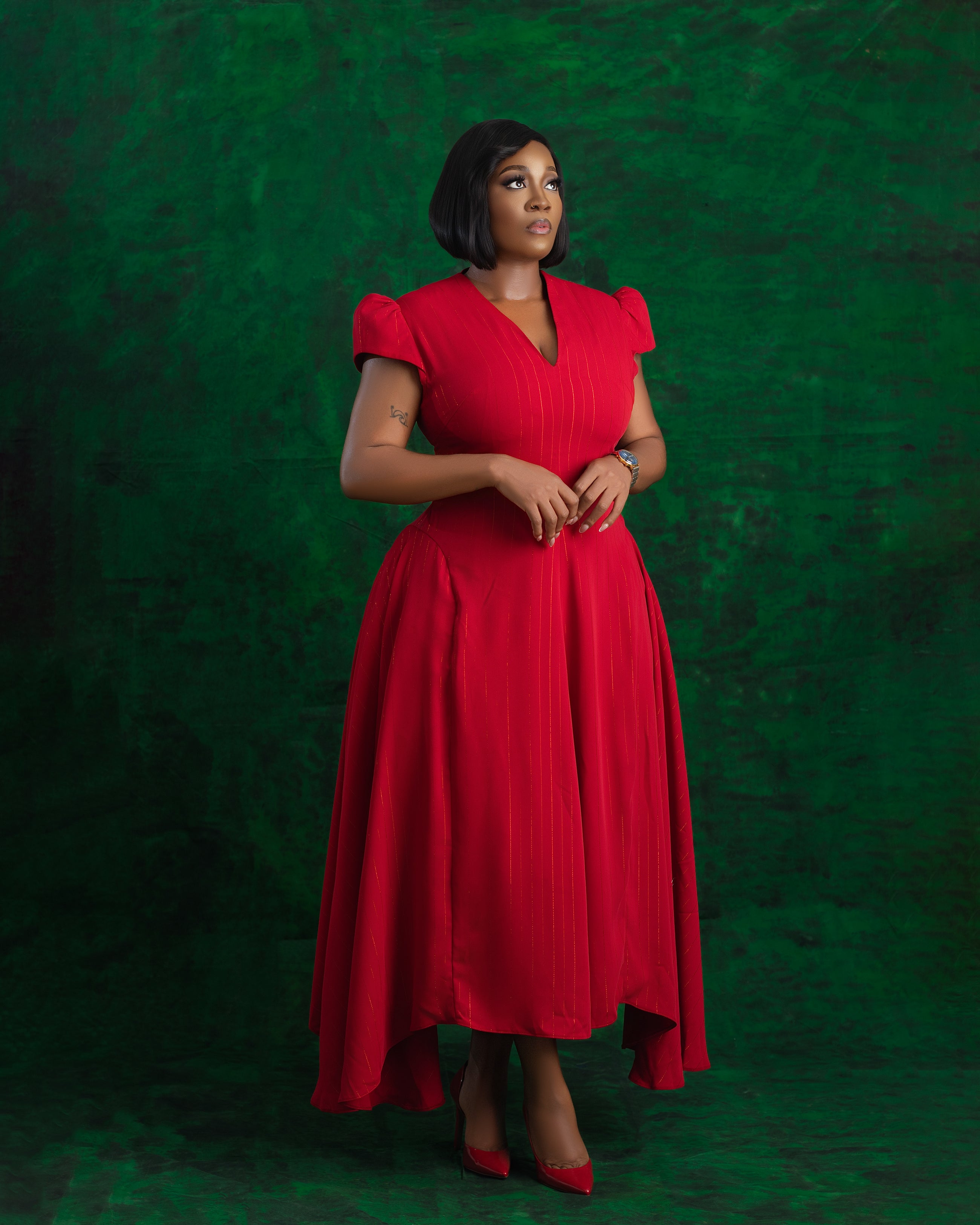 EMBERLYN Dress | Elegant Red Ready-to-Wear by Nonnistics