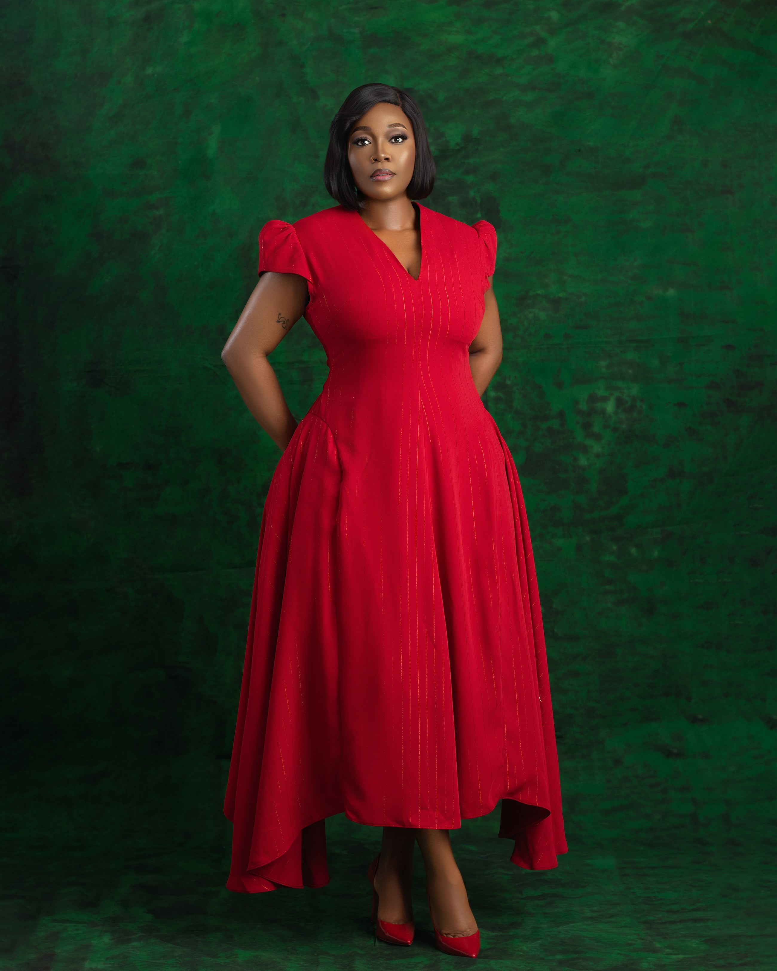 EMBERLYN Dress | Elegant Red Ready-to-Wear by Nonnistics