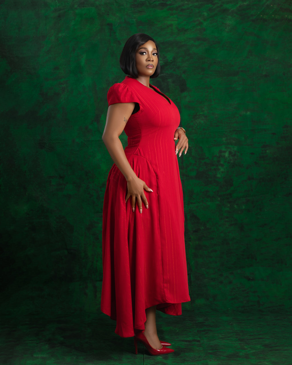 EMBERLYN Dress | Elegant Red Ready-to-Wear by Nonnistics