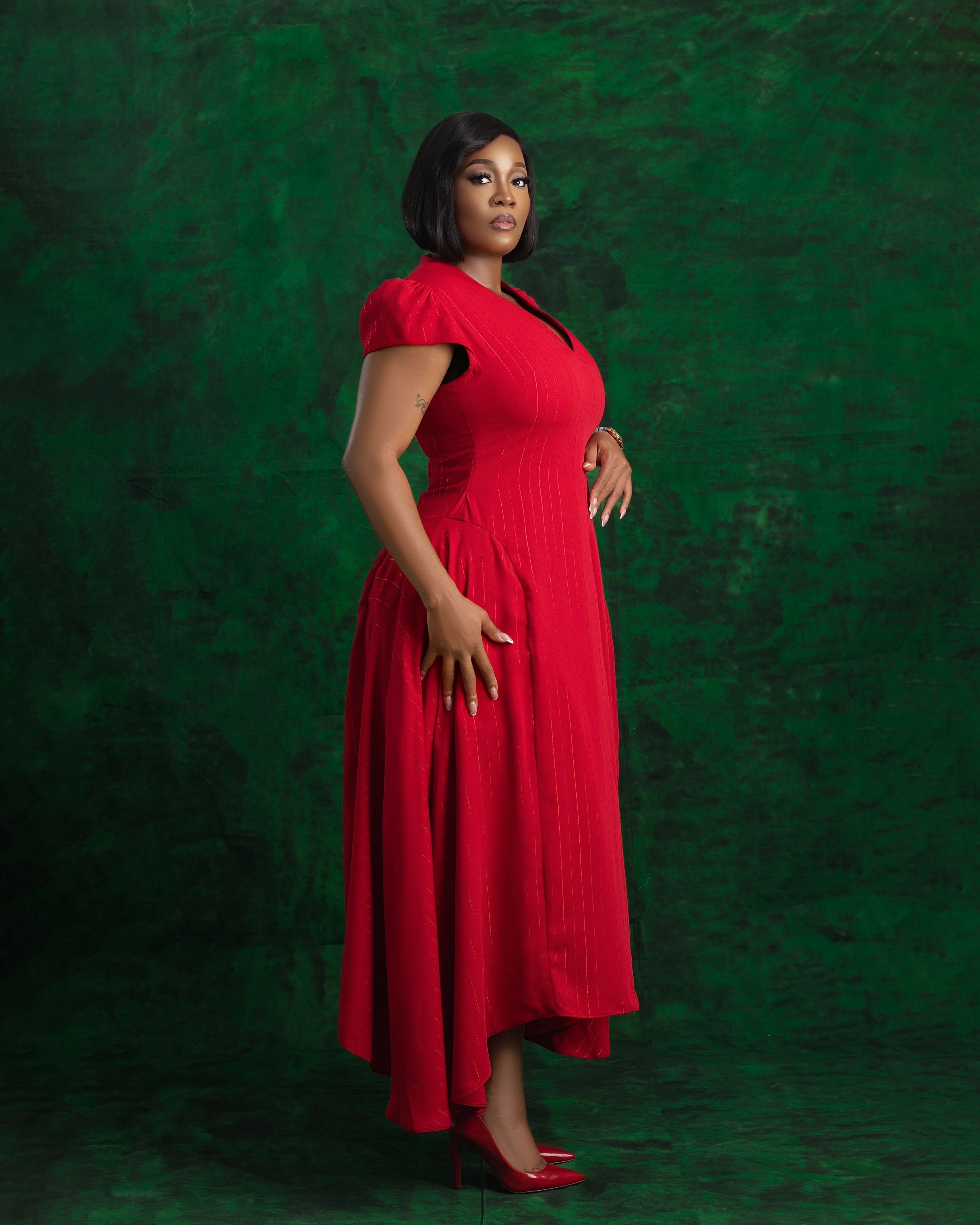 EMBERLYN Dress | Elegant Red Ready-to-Wear by Nonnistics