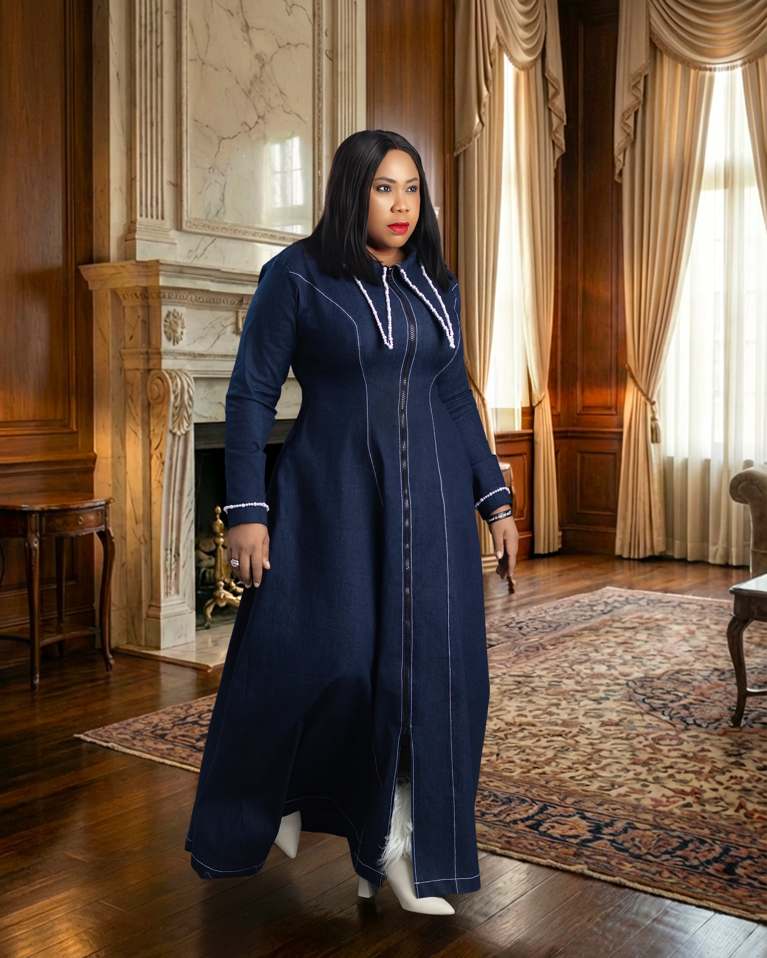 REGENT Denim Maxi Coat Dress | Luxury Ready-to-Wear by Nonnistics