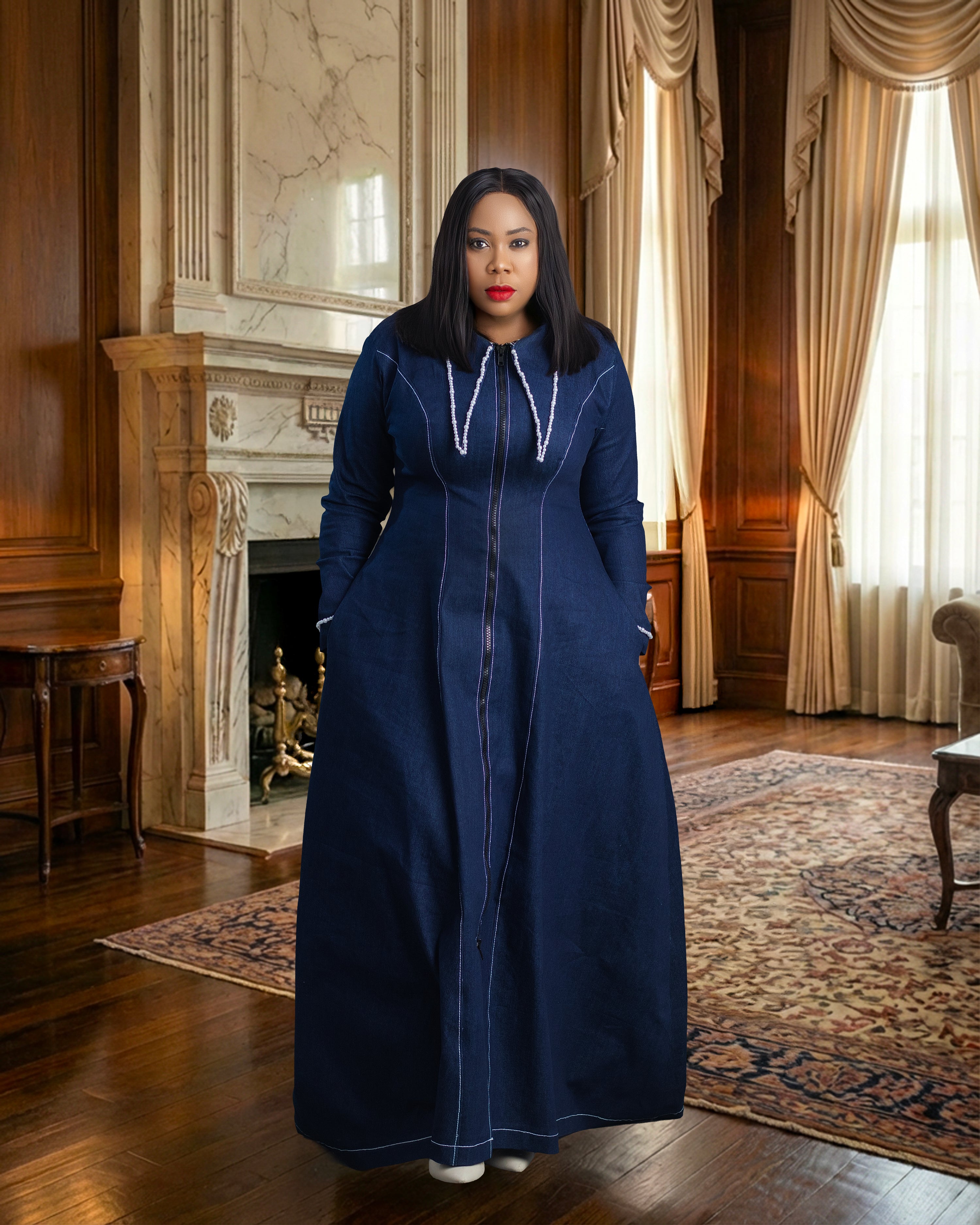 REGENT Denim Maxi Coat Dress | Luxury Ready-to-Wear by Nonnistics