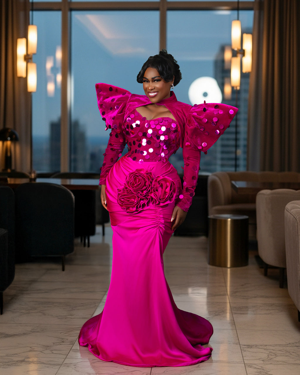 Valentina Couture Gown | Corset Dress with Handcrafted Floral Detail