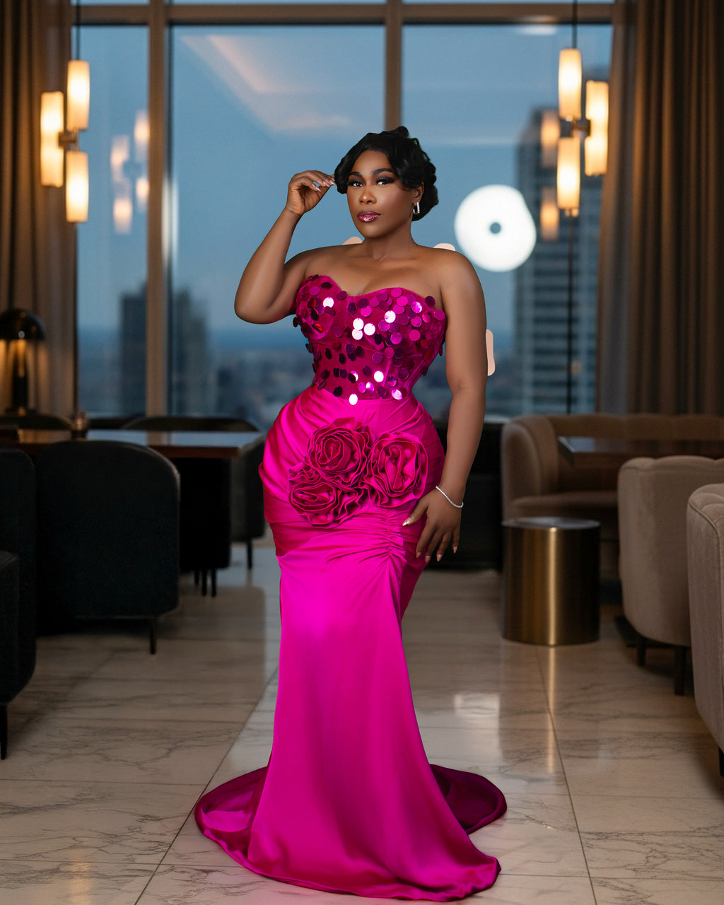 Valentina Couture Gown | Corset Dress with Handcrafted Floral Detail