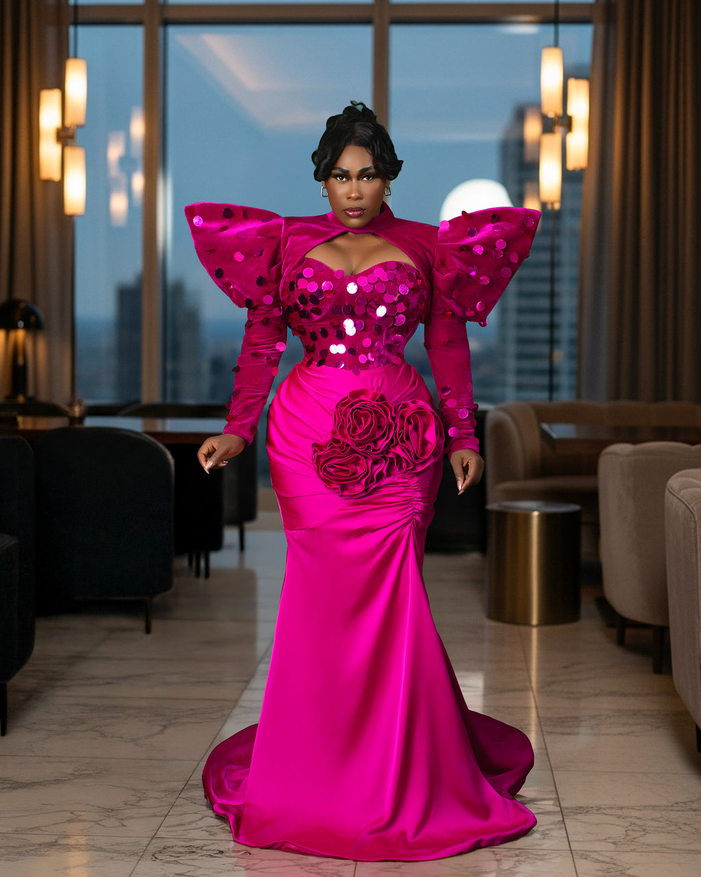 Valentina Couture Gown | Corset Dress with Handcrafted Floral Detail