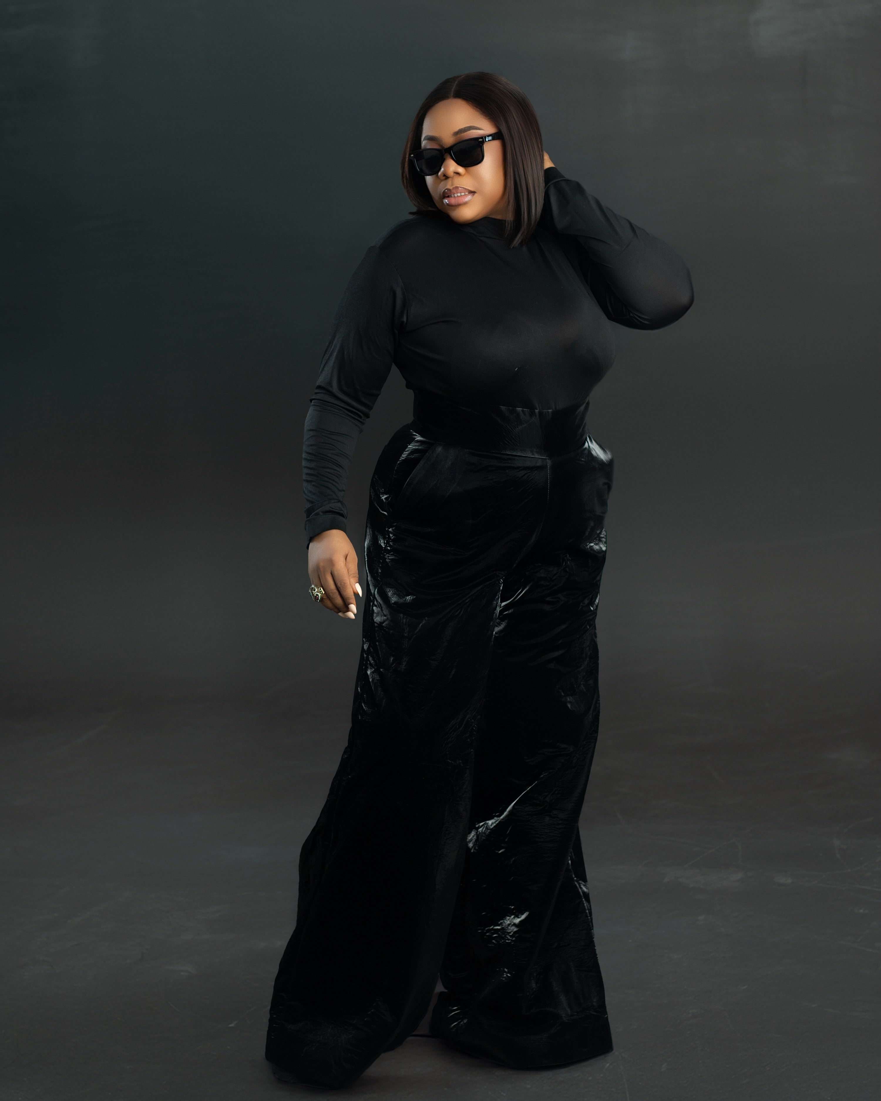 Noiré Faux Leather Wide Leg Pant – Luxury High Waist Statement Trousers | Nonnistics